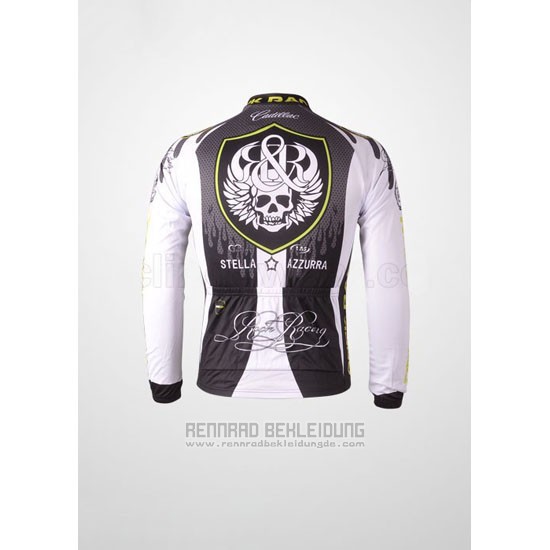 2010 Fahrradbekleidung Rock Racing Silber und Wei Trikot Langarm und Tragerhose